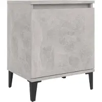 vidaXL Nachtkastje met metalen poten 40x30x50 cm betongrijs