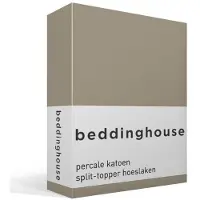Beddinghouse - Percale-katoen - Split-topper - Hoeslaken - 140x200 cm - Taupe