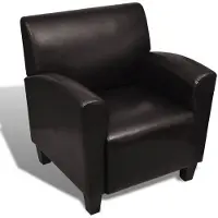 vidaXL Fauteuil kunstleer donkerbruin