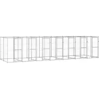 vidaXL Hondenkennel 16,94 m² gegalvaniseerd staal