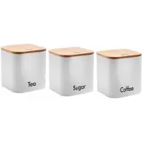 KINGHOFF 1526 - koffie, thee en suiker - potten - voorraadbakken - WIT