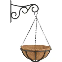 Esschert Design Hanging basket 30 cm met muurhaak - metaal - complete hangmand set - Plantenbakken