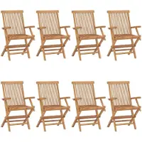 vidaXL Opklapbare stoelen, 8 stuks, massief teakhout