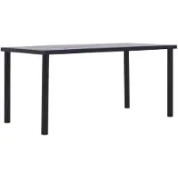 vidaXL Eettafel, zwart en betonkleur, 160 x 80 x 75 cm, MDF