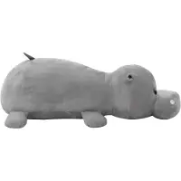 vidaXL Knuffel nijlpaard pluche grijs