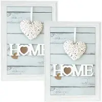 Zep 2x stuks houten fotolijst vintage wit geschikt voor een foto van 10 x 15 cm - Fotolijsten
