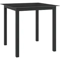 vidaXL Tuintafel 80x80x74 cm aluminium en glas zwart