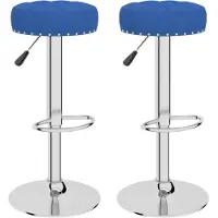 vidaXL Barkrukken, 2 stuks, blauw, met stoffen bekleding