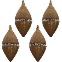 Clayre & Eef Goude Doos kerstballen 7*7*14 cm (set 4) 6GL3272