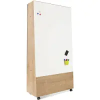 Blokker Rocada Natural Verrijdbaar Statief - Houten Zuil Voor 2 Skin Whiteboards Van 100 X 150 Cm