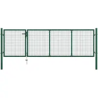 vidaXL Tuinpoort staal 350x100 cm groen