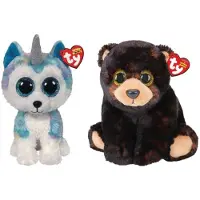 TY - Knuffel - Beanie Buddy - Helena Husky & Kodi Bear
