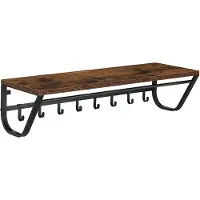 Acaza Lange Kapstok voor de Muur of Wand - 90 cm Lang - Rustiek Bruin - Vintage