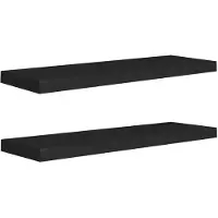 vidaXL Wandschappen zwevend 2 st 80x23,5x3,8 cm MDF zwart