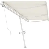 vidaXL Luifel vrijstaand handmatig uittrekbaar 600x300 cm crèmekleurig