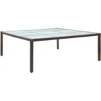 vidaXL Tuin-eettafel, bruin, 200x200x74 cm, polyrotan