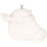 Clayre & Eef Witte Voorraadpot hoofd van koe 25*24*20 cm 6CE1042