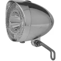 Union Retro LED Koplamp - fiets batterij - chroom/zilver - klassieke stadsfietsen