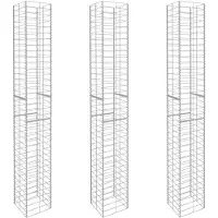 vidaXL Schanskorven 3 st 25x25x197 cm gegalvaniseerd staal