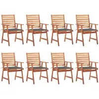 vidaXL Tuinstoelen 8 st met kussens massief acaciahout