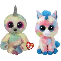 TY - Knuffel - Beanie Buddy - Cooper Sloth & Blitz Unicorn