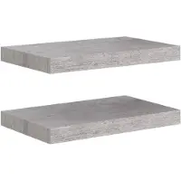 vidaXL Wandschappen 2 st zwevend 40x23x3,8 cm MDF betongrijs