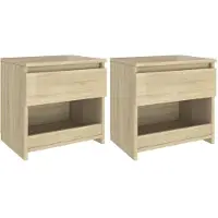 vidaXL Nachtkastjes 2 st 40x30x39 cm bewerkt hout sonoma eikenkleurig