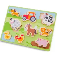 New Classic Toys Vormenpuzzel Chunky Farm Junior Hout 9 Stukjes