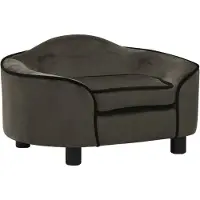vidaXL Hondenbank 67x47x36 cm pluche donkergrijs