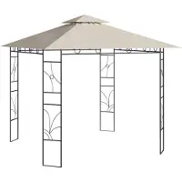 vidaXL Prieel 160 g/m² 3x3x2,7 m crèmekleurig
