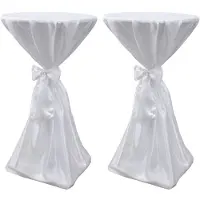 vidaXL Statafelhoes met strik 60cm Wit (2 stuks)