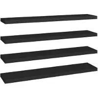 vidaXL Wandschappen zwevend 4 st 120x23,5x3,8 cm MDF zwart