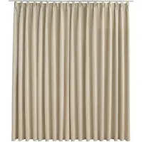 vidaXL Gordijn verduisterend met haken 290x245 cm beige