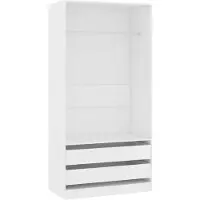 vidaXL Garderobekast, wit, 100x50x200 cm, van houtvezel