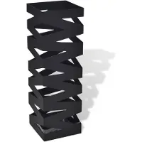 vidaXL Paraplu- en wandelstokhouder vierkant 48,5 cm staal zwart