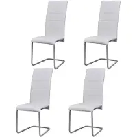 vidaXL Eetkamerstoelen zwevend met hoge leuning wit 4 st online kopen