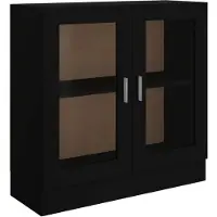 vidaXL Vitrinekast 82,5x30,5x80 cm bewerkt hout zwart