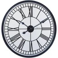 Nextime Cleopatra Mirror – Stille Wandklok – 56 cm – Spiegel – Zwart