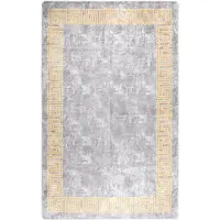vidaXL Vloerkleed wasbaar 160x230 cm grijs