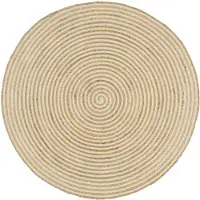 vidaXL Vloerkleed handgemaakt met spiraal ontwerp 120 cm jute wit