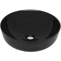 vidaXL Wastafel rond 41,5x13,5 cm keramiek zwart