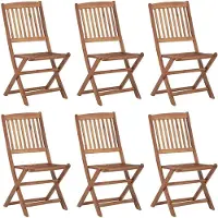 vidaXL Tuinstoelen 6 st inklapbaar massief acaciahout