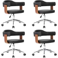 vidaXL Eetkamerstoelen 4 st draaibaar gebogen hout en kunstleer zwart