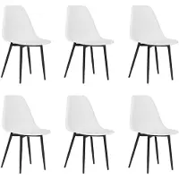 vidaXL Eetkamerstoelen 6 st PP wit