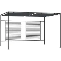 vidaXL Prieel met uittrekbaar dak 180 g/m² 4x3x2,3 m antracietkleurig