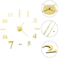 vidaXL 3D-wandklok 100 cm XXL modern goudkleurig