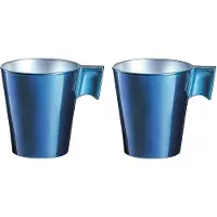 Luminarc Set van 4x stuks espresso kopjes/bekers donkerblauw 80 ml - Bekers