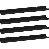 vidaXL Wandschappen 4 st 60x9x3 cm zwart