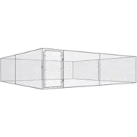 vidaXL Hondenkennel voor buiten 4x4x1 m gegalvaniseerd staal