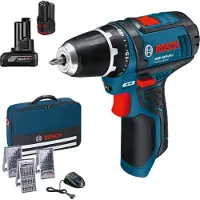 Bosch GSR 12V-15 12V Li-Ion Accu Boor-/schroefmachine Set (1x 4.0Ah + 1x 2.0Ah Accu) In Tas Incl. 39-delige Accessoireset